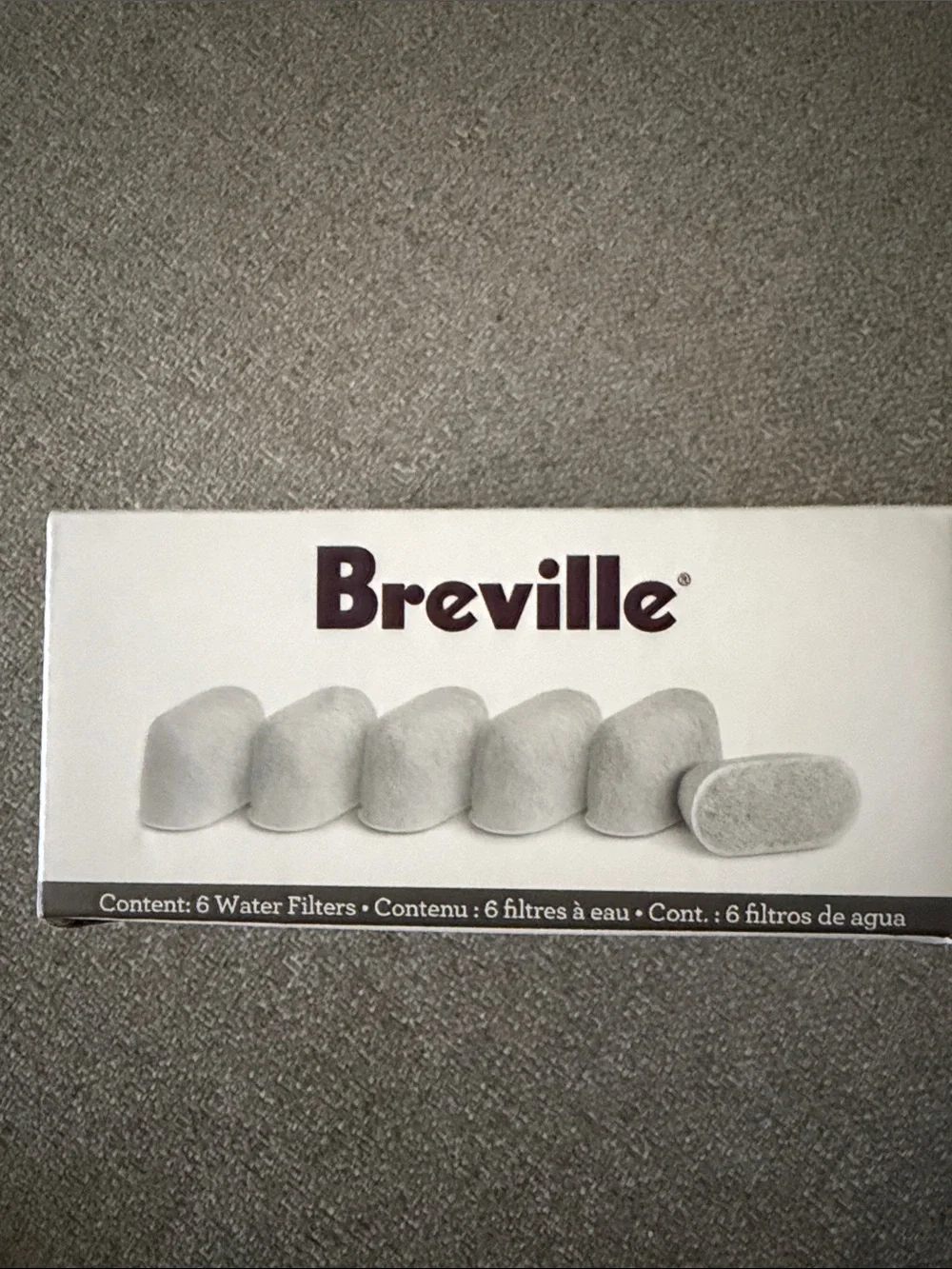 Breville BWF100 Water Filters (White) - 5 Pack Charcoal Filters